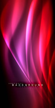 Neon parlayan dalga, sihirli enerji ve ışık arka plan