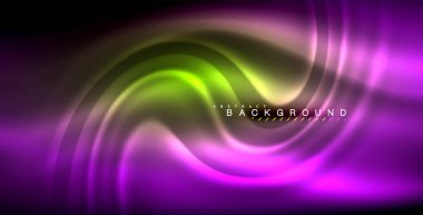 Neon parlayan dalga, sihirli enerji ve ışık arka plan