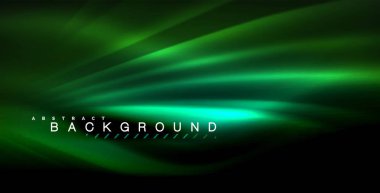 Neon parlayan dalga, sihirli enerji ve ışık arka plan