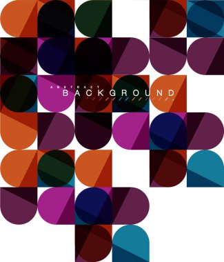 Mozaik arka plan üzerinde beyaz kare geometrik şekiller Döşe