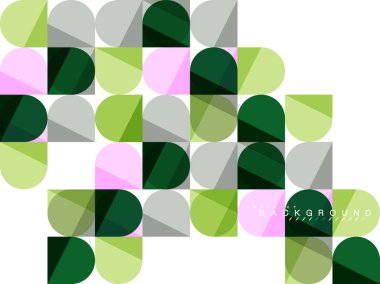 Mozaik arka plan üzerinde beyaz kare geometrik şekiller Döşe