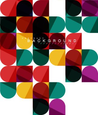 Mozaik arka plan üzerinde beyaz kare geometrik şekiller Döşe