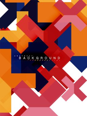 Çok renkli soyut geometrik şekiller, geometri arka plan web afiş için