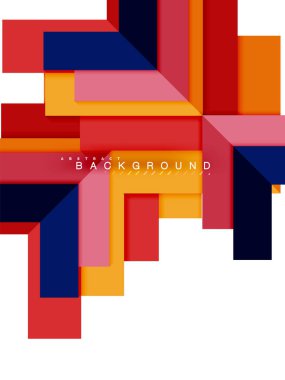 Çok renkli soyut geometrik şekiller, geometri arka plan web afiş için