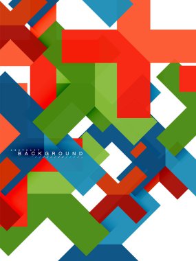 Çok renkli soyut geometrik şekiller, geometri arka plan web afiş için