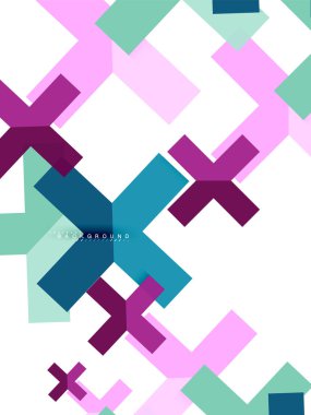 Çok renkli soyut geometrik şekiller, geometri arka plan web afiş için