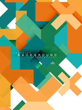 Çok renkli soyut geometrik şekiller, geometri arka plan web afiş için