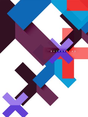 Çok renkli soyut geometrik şekiller, geometri arka plan web afiş için