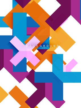 Çok renkli soyut geometrik şekiller, geometri arka plan web afiş için