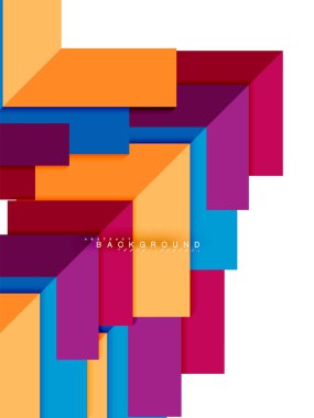 Çok renkli soyut geometrik şekiller, geometri arka plan web afiş için