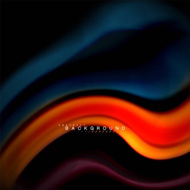 Sıvı karıştırma renkler dalga arka plan tasarlamak vektör. Renkli örgü dalgalar