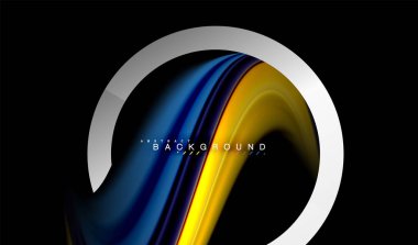 Gökkuşağı sıvı geometrik şekil dalga ve metalik renkler