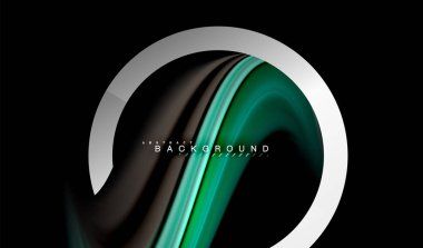 Gökkuşağı sıvı geometrik şekil dalga ve metalik renkler