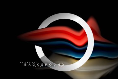 Gökkuşağı sıvı geometrik şekil dalga ve metalik renkler