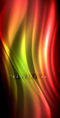 Neon parlayan dalga, sihirli enerji ve ışık arka plan