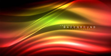 Neon parlayan dalga, sihirli enerji ve ışık arka plan