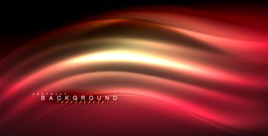 Neon parlayan dalga, sihirli enerji ve ışık arka plan