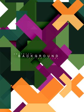 Çok renkli soyut geometrik şekiller, geometri arka plan web afiş için