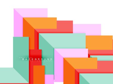 Çok renkli soyut geometrik şekiller, geometri arka plan web afiş için