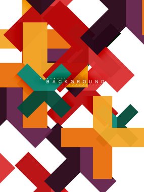 Çok renkli soyut geometrik şekiller, geometri arka plan web afiş için