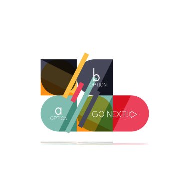 En az daire temiz soyut seçeneği adım Infographic tasarım öğesi, geometrik şekiller - Tur kareler, daireler ve satırları düzeni ile örnek metin