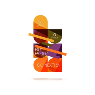 En az daire temiz soyut seçeneği adım Infographic tasarım öğesi, geometrik şekiller - Tur kareler, daireler ve satırları düzeni ile örnek metin