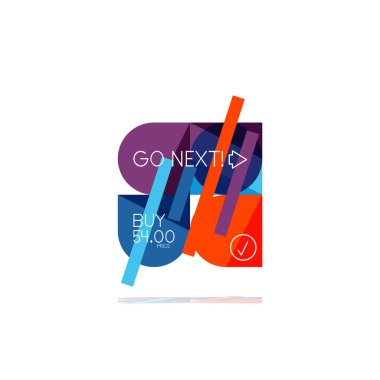 En az daire temiz soyut seçeneği adım Infographic tasarım öğesi, geometrik şekiller - Tur kareler, daireler ve satırları düzeni ile örnek metin