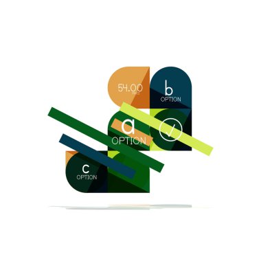 En az daire temiz soyut seçeneği adım Infographic tasarım öğesi, geometrik şekiller - Tur kareler, daireler ve satırları düzeni ile örnek metin