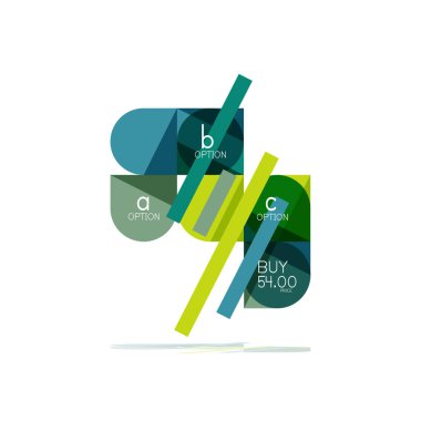 En az daire temiz soyut seçeneği adım Infographic tasarım öğesi, geometrik şekiller - Tur kareler, daireler ve satırları düzeni ile örnek metin