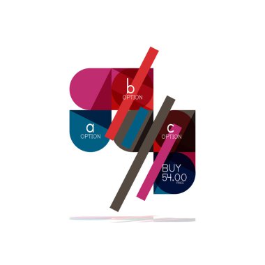 En az daire temiz soyut seçeneği adım Infographic tasarım öğesi, geometrik şekiller - Tur kareler, daireler ve satırları düzeni ile örnek metin