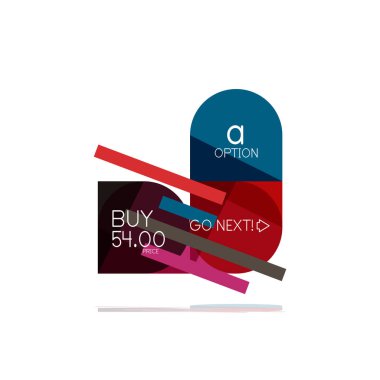 En az daire temiz soyut seçeneği adım Infographic tasarım öğesi, geometrik şekiller - Tur kareler, daireler ve satırları düzeni ile örnek metin