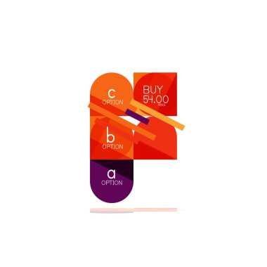 En az daire temiz soyut seçeneği adım Infographic tasarım öğesi, geometrik şekiller - Tur kareler, daireler ve satırları düzeni ile örnek metin