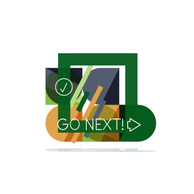 En az daire temiz soyut seçeneği adım Infographic tasarım öğesi, geometrik şekiller - Tur kareler, daireler ve satırları düzeni ile örnek metin