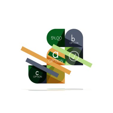 En az daire temiz soyut seçeneği adım Infographic tasarım öğesi, geometrik şekiller - Tur kareler, daireler ve satırları düzeni ile örnek metin