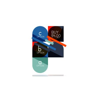 En az daire temiz soyut seçeneği adım Infographic tasarım öğesi, geometrik şekiller - Tur kareler, daireler ve satırları düzeni ile örnek metin