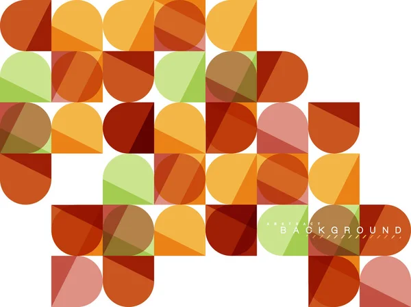 Formas geométricas quadradas redondas em branco, mosaico de azulejos fundo abstrato —  Vetores de Stock