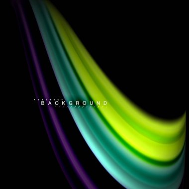 Sıvı karıştırma renkler dalga arka plan tasarlamak vektör. Renkli örgü dalgalar