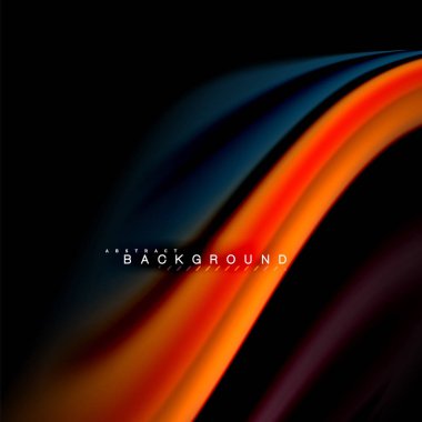 Sıvı karıştırma renkler dalga arka plan tasarlamak vektör. Renkli örgü dalgalar