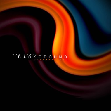 Sıvı karıştırma renkler dalga arka plan tasarlamak vektör. Renkli örgü dalgalar