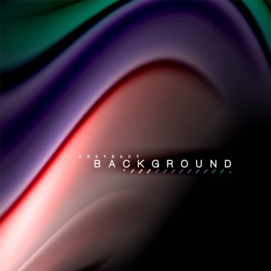 Sıvı karıştırma renkler dalga arka plan tasarlamak vektör. Renkli örgü dalgalar