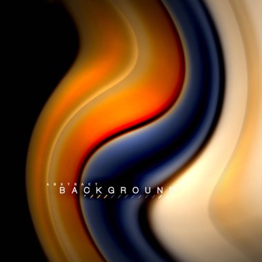 Sıvı karıştırma renkler dalga arka plan tasarlamak vektör. Renkli örgü dalgalar