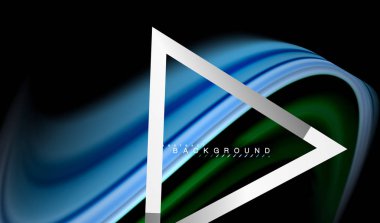 Gökkuşağı sıvı geometrik şekil dalga ve metalik renkler