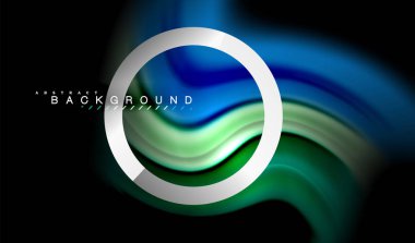 Gökkuşağı sıvı geometrik şekil dalga ve metalik renkler