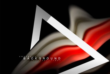 Gökkuşağı sıvı geometrik şekil dalga ve metalik renkler. Sunum, app duvar kağıdı, başlık sayfası veya poster için sanatsal illüstrasyon