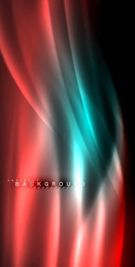 Neon parlayan dalga, sihirli enerji ve ışık arka plan