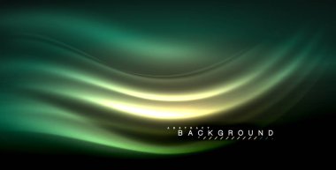 Neon parlayan dalga, sihirli enerji ve ışık arka plan