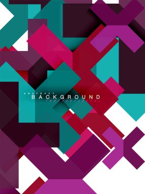 Çok renkli soyut geometrik şekiller, geometri arka plan web afiş için