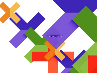 Çok renkli soyut geometrik şekiller, geometri arka plan web afiş için