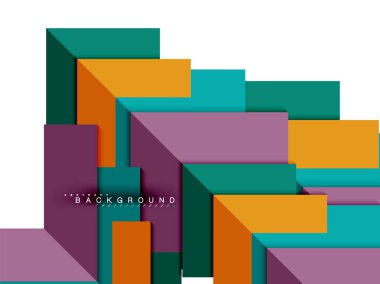 Çok renkli soyut geometrik şekiller, geometri arka plan web afiş için