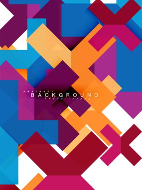 Çok renkli soyut geometrik şekiller, geometri arka plan web afiş için